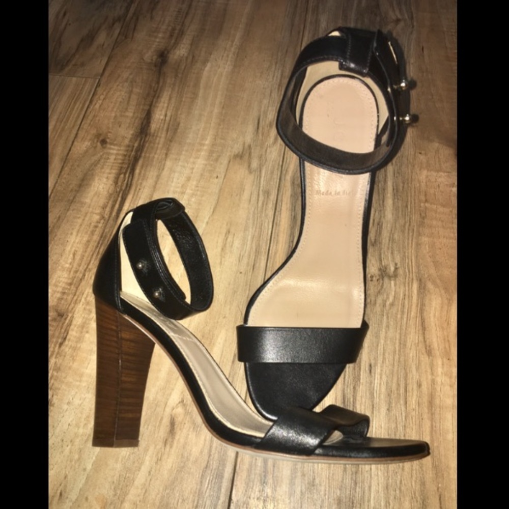 J.crew black strap heels
